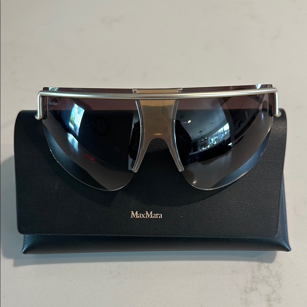 MaxMara Silver Sunglasses with Case